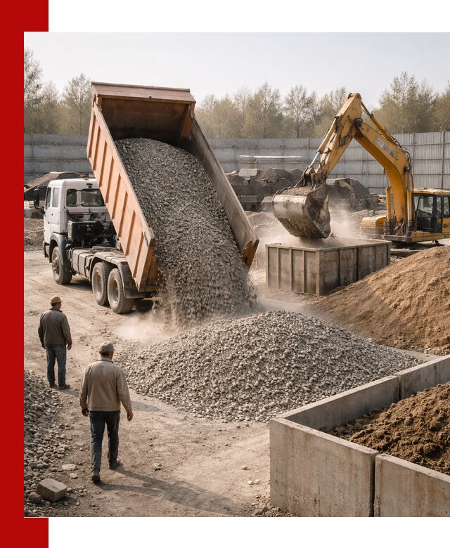 Доставка нерудных материалов с погрузкой и разгрузкой в Глазове