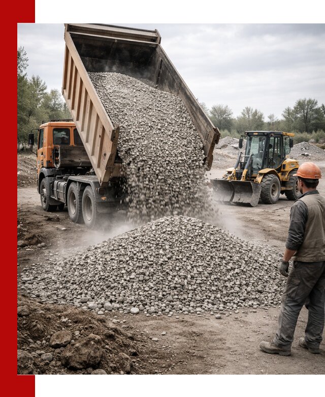 Доставка щебня в Глазове крупными и мелкими фракциями