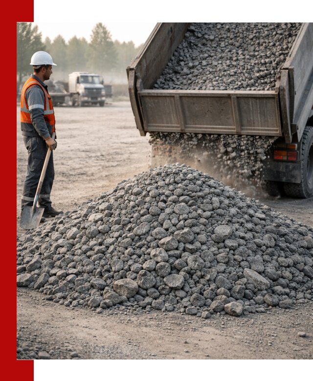 Гранитный щебень фракции 100–201 для строительства в Глазове