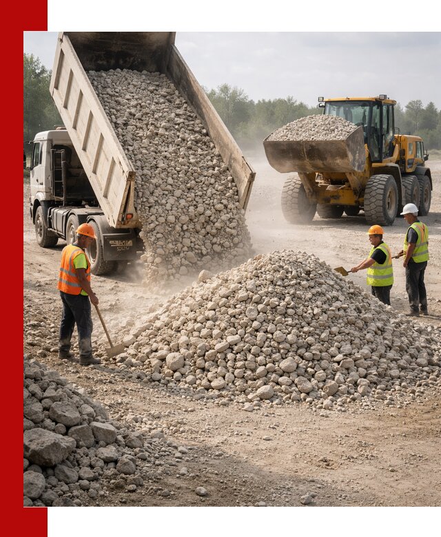 Доставка известнякового щебня фр. 40-70 в Глазове