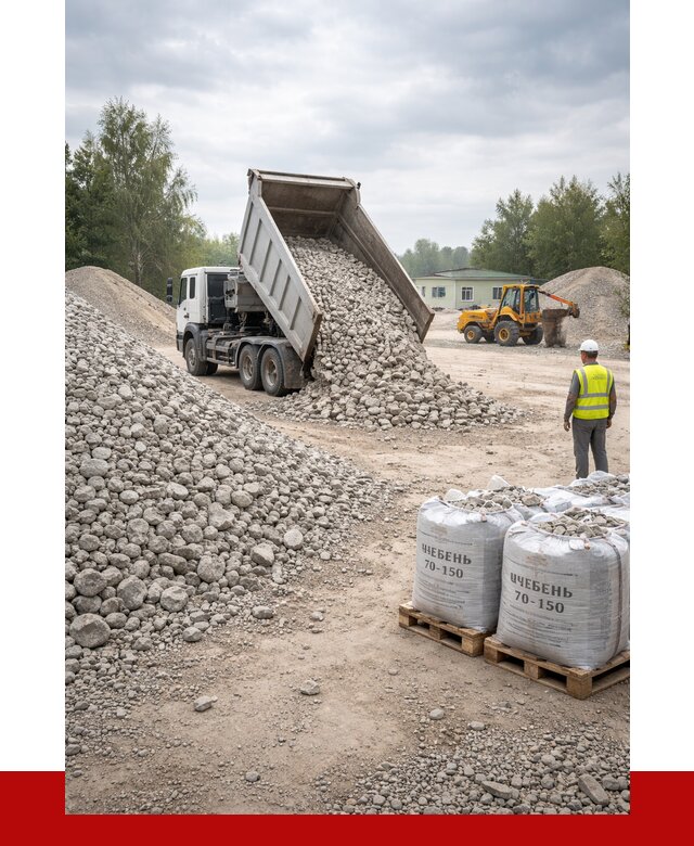 Известняковый щебень фракция 70-150 в Глазове от 1275 р. | ПРОНЕРУДГлз