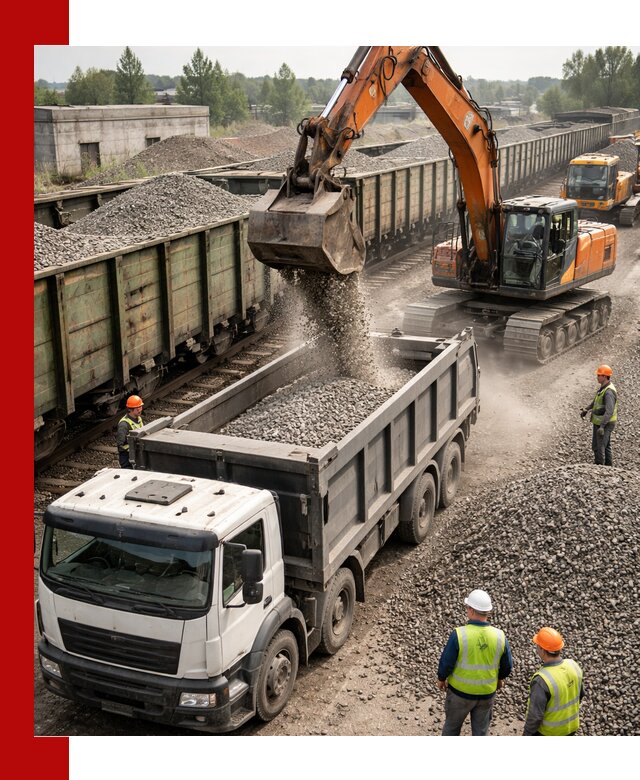 Железнодорожный щебень фракция 25–60 для поставок в Глазове