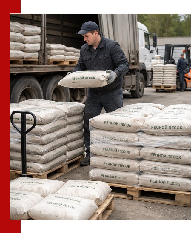 Речной песок в мешках с доставкой в Глазове