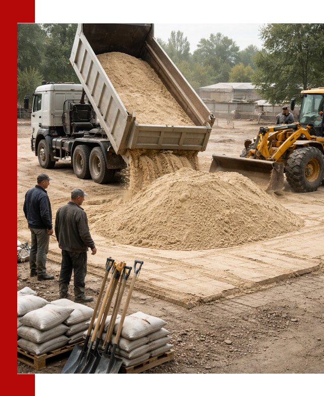 Доставка мытого песка в Глазове с самосвалами по выгодной цене