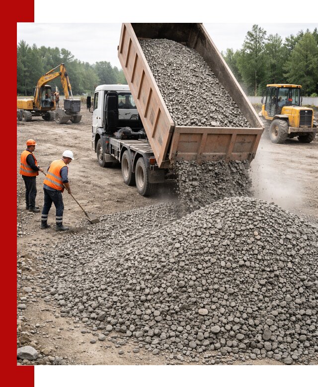 Доставка гравия фракции 40-70 в Глазове оптом и в розницу