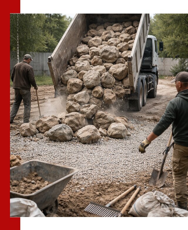 Доставка и укладка булыжника в Глазове