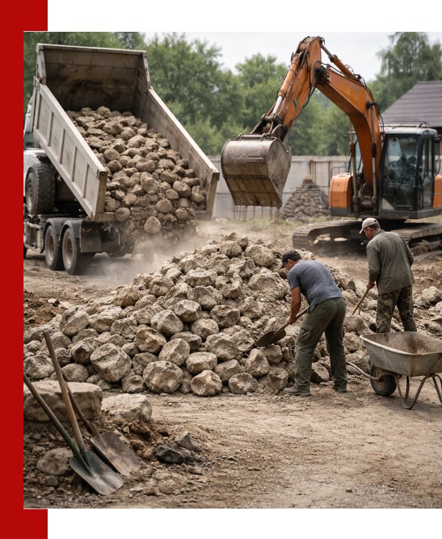 Доставка и разгрузка бутового камня в Глазове