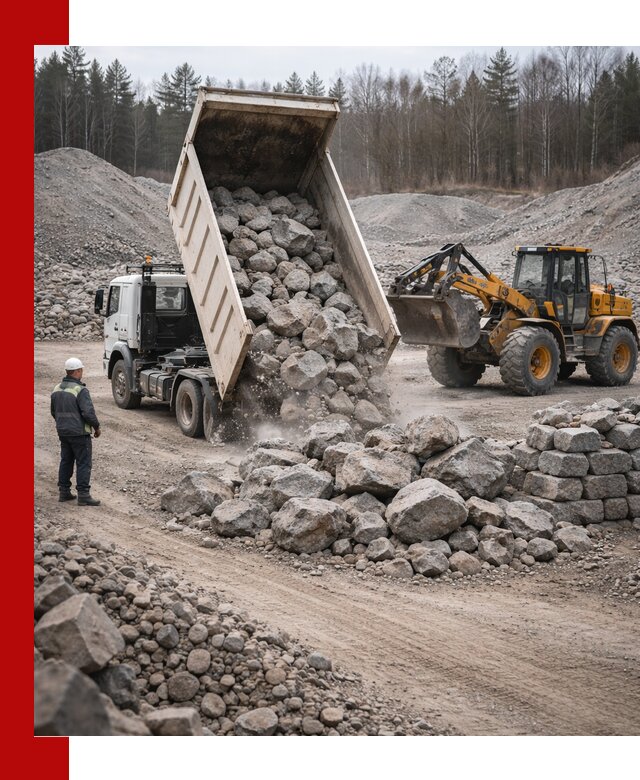 Доставка и продажа бутового гранитного камня в Глазове