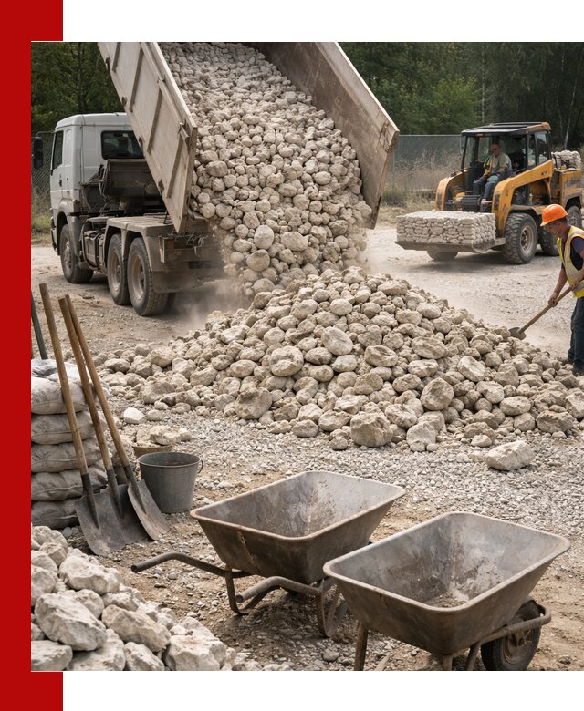 Доставка и продажа бутового известнякового камня в Глазове