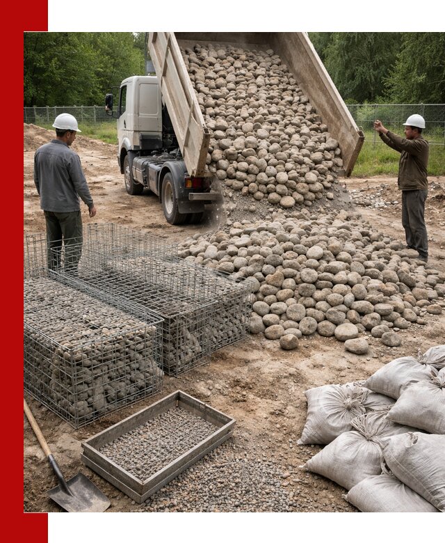 Камень для габионов фракция 70–151 в Глазове