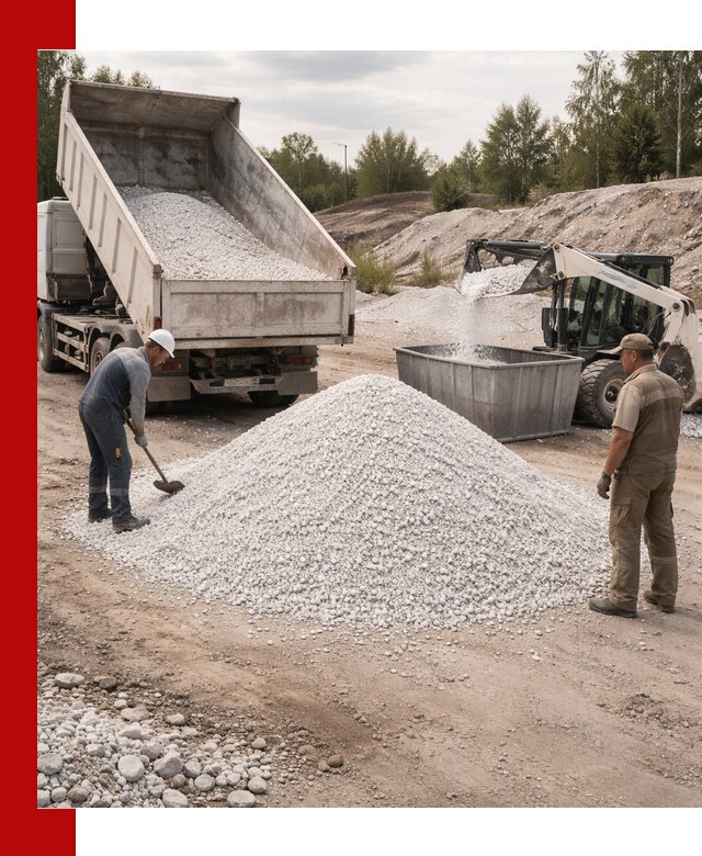 Доставка и продажа белой мраморной крошки в Глазове