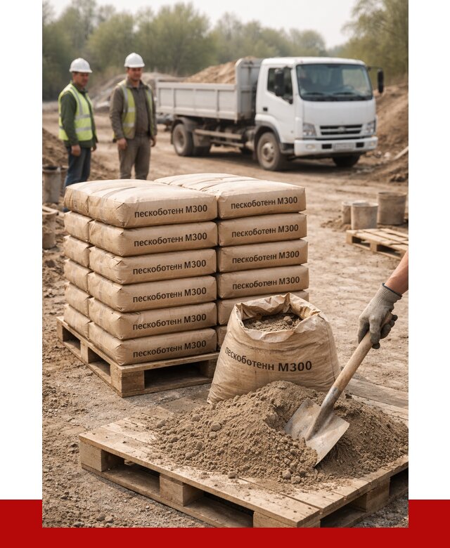 Пескобетон М300 в Глазове с доставкой от 4744 р. за куб | ПРОНЕРУДГлз