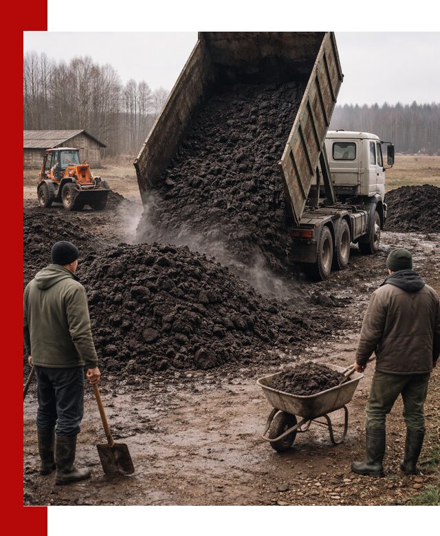 Доставка низинного торфа с разгрузкой и доставкой в Глазове