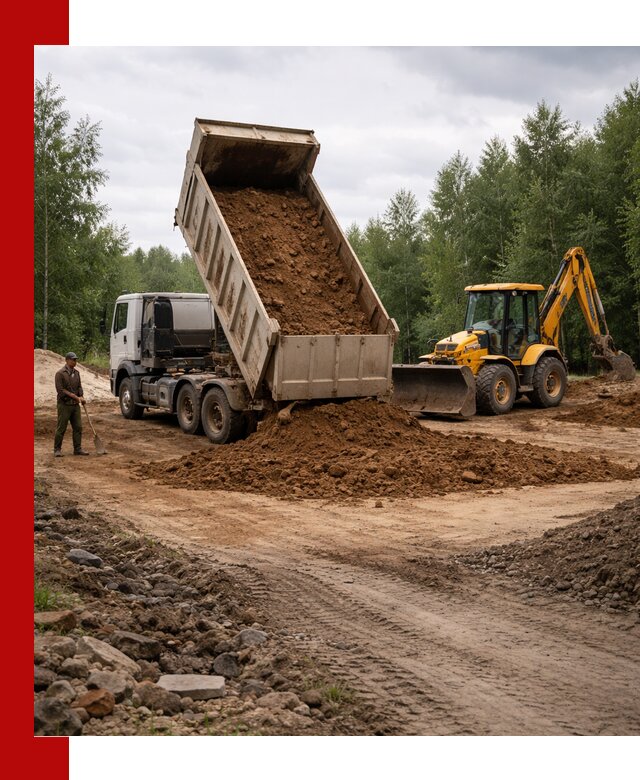 Доставка суглинка самосвалами в Глазове подсыпка и планировка