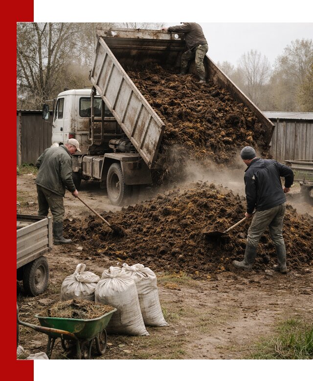 Доставка коровьего навоза самосвалом в Глазове