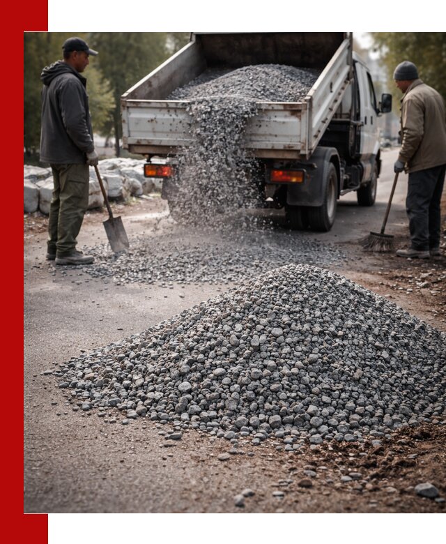 Гранитная крошка для посыпки дорог и тротуаров в Глазове