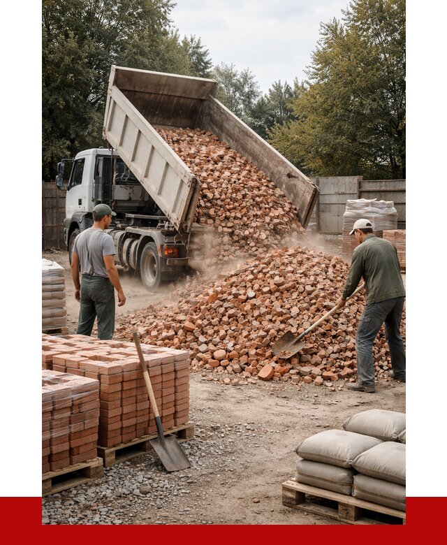 Бой кирпича в Глазове с доставкой от 4285 руб/куб | ПРОНЕРУДГлз