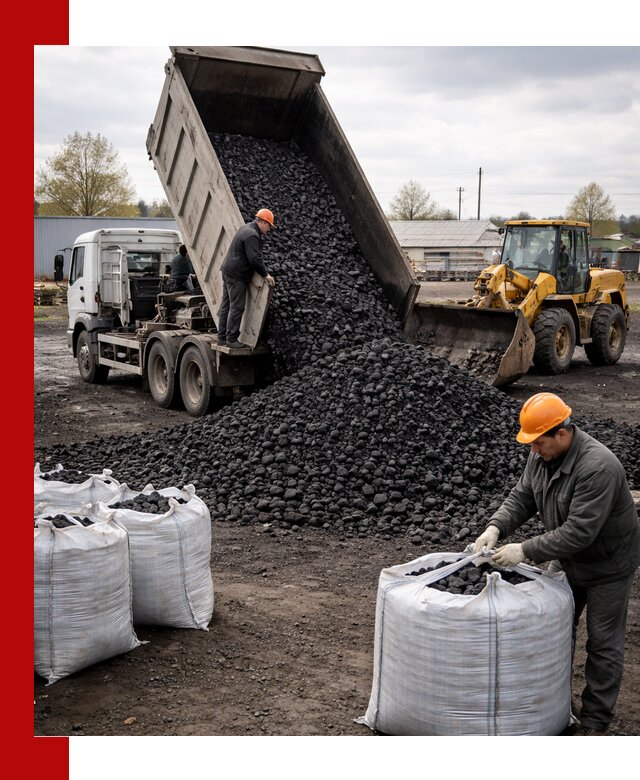 Доставка каменного угля в Глазове оптом и в розницу