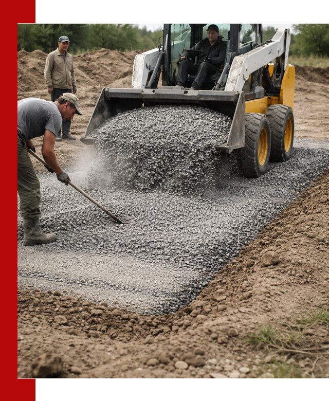 Устройство щебеночной подушки в Глазове для дорог и фундаментов